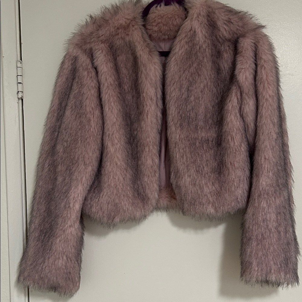 Women's Pink Faux Fur Jacket